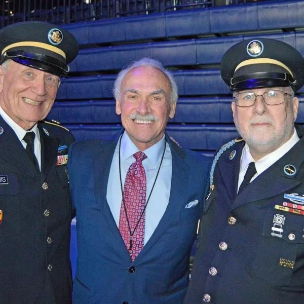 Bob Abrams Rocky Bleier and veteran together
