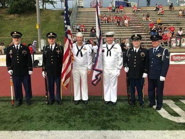 Presenting Colors at LaSalle High School football game