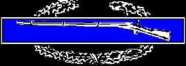 Combat Infantryman Badge with rifle on a blue field